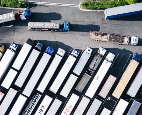 Lorry ariel view of infrastructure management